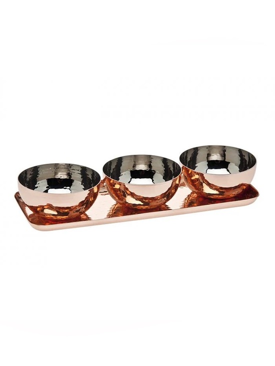 Godinger Other - Godinger Gatherings Copper Condiment Bowl Set 3-Piece Serving Tray Set NIB